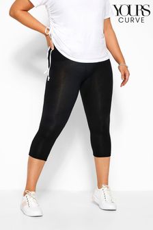 Yours Curve Black Curve Tummy Control Soft Touch Cropped Leggings (L55828) | ₪ 69