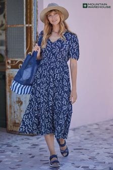 Mountain Warehouse Blue Oasis Womens Midi Tiered Dress (L62628) | €37