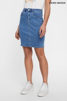 Vero Moda Blue High Waisted Stretch Denim Midi Skirt (L63908) | €20.50