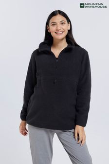 Črna - Udoben pulover iz flisa s polovično zadrgo iz borg materiala za nosečnice Mountain Warehouse (L63937) | €50