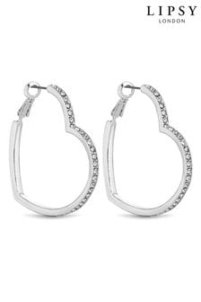 Lipsy Jewellery Crystal Heart Hoop Earrings