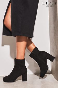 Lipsy Black Regular Fit Platform Block Heel Ankle Boot (L69726) | €33