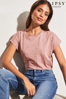 Roza - Lipsy majica z okroglim ovratnikom (L70547) | €32