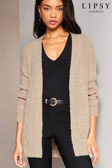 Lipsy Oatmeal Mixed Cable Knit Cardigan (L71204) | $55