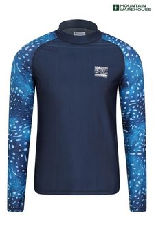 Mountain Warehouse Blue Steve Backshall Ocean Mens Long Sleeve Rash Vest (L78785) | 16 BD