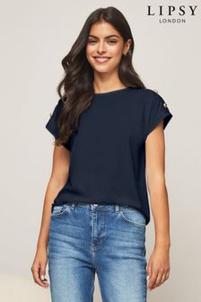 Marineblau - Lipsy T-Shirt mit Rundhalsausschnitt (L82497) | 33 €