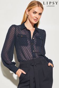 Dobby à pois - Lipsy chemise boutonnée avec poche avant (L82734) | €14