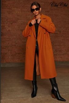 Chi Chi London Orange Double Breasted Coat (L82740) | €37
