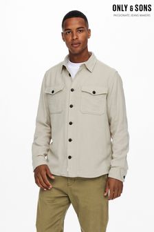 Only & Sons Regular Fit Button Up Long Sleeve Flannel Overshirt