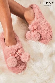 Lipsy Pink All Over Fur Mule Slipper (L86162) | kr199