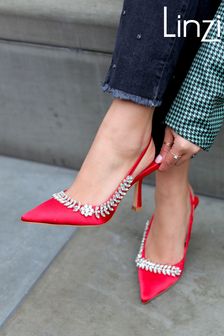 Linzi Red Avia Sling Back Court Heel With Diamante Embellishment (L96790) | 49 €