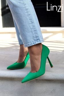 أخضر - حذاء مدبب من الأمام بكعب عالي رفيع كلاسيكي Adena من Linzi (L96946) | 158 ر.ق