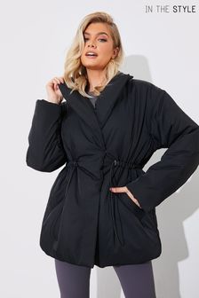 In The Style Black Drawstring Waist Padded Jacket (L98676) | €23
