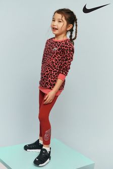 Violett - Nike Kleinkinder Set mit Sweatshirt mit Leoprint und Leggings (M00030) | 60 €