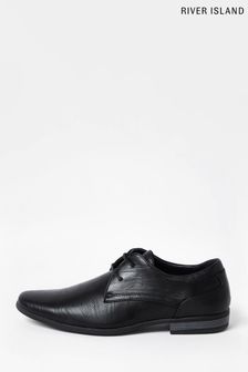 Pantofi Derby formali cu vârf ascuțit River Island negri (M00166) | 234 LEI