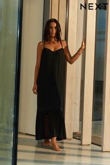 Black Rochelle Plaited Midi Summer Dress (M00210) | 32 €
