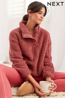 Roza - Udoben podložen pulover s polovično zadrgo (M00341) | €13