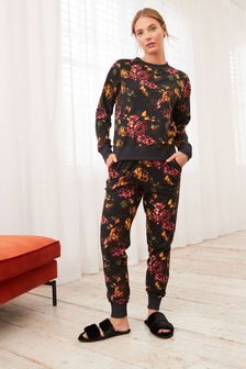 Black Floral Gift Wrapped Supersoft Cosy Pyjamas (M00375) | 38 €