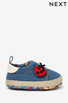 Blue Denim Crochet Character Baby Trainers (0-24mths) (M00598) | TRY 103