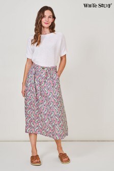 White Stuff Purple Mia Linen Midi Skirt