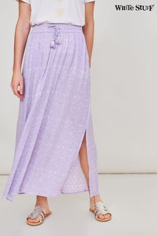White Stuff Purple Sunny Crinkle Skirt