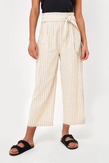 Pantalon en lin rayé