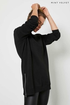 Mint Velvet Black Long Zip Sweatshirt (M01983) | 106 €