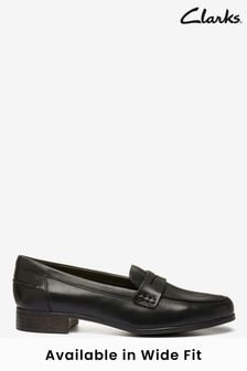 Clarks Black Dark Pat Hamble Wide Fit Loafer Shoes (M02487) | €93