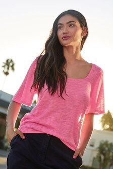 T-shirt à encolure carrée