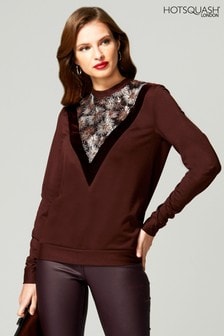 HotSquash Brown Sweater Top With Velvet (M02786) | 106 €