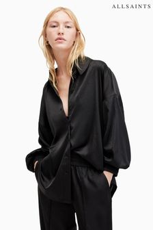 AllSaints Black Charli Jacq Shirt (M02831) | $221