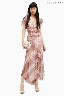AllSaints Pink Brea Cascade Dress (M02981) | 458 €