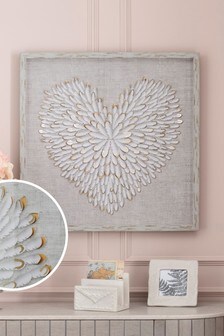 Natural Angel Wing Heart Framed Wall Art (M03085) | €55