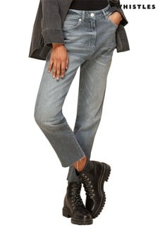 Whistles Grey Slim Leg Frayed Hem Jeans (M03316) | $163