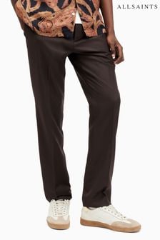 AllSaints Brown Thorpe Regular Fit Trousers (M03351) | $255