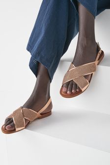 Rose Gold Regular/Wide Fit Forever Comfort® Two Band Sandals (M03391) | €11