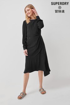 Robe Superdry en Ecovero effet torsadé à manches longues