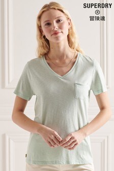 T-shirt Superdry à col en V et poche