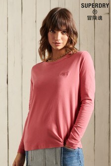Haut à manches longues classique Superdry rose
