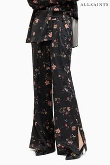 AllSaints Black Louisa Tanana Trousers (M03609) | LEI 949