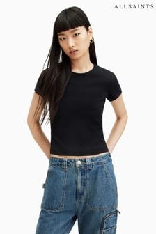 AllSaints Black Stevie T-Shirt (M03612) | OMR17