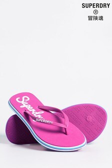 Superdry Pink Neon Rainbow Sleek Flip Flops
