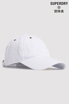 Casquette de baseball à œillets Superdry blanche