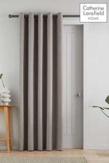 Catherine Lansfield Grey Wilson Thermal Fleece Lined Door Curtain (M04114) | AED139 - AED194