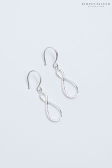Simply Silver Silver Tone Polished And Cubic Zirconia Infinity Drop Earrings (M04606) | SGD 58