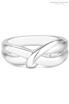 Simply Silver Silver Tone Polished Knotted Ring (M04610) | kr584