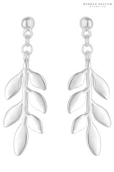 Simply Silver Leaf Drop Earrings