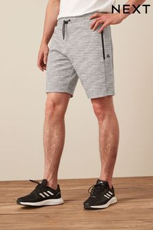 Grau - Jersey-Shorts mit Reißverschlusstaschen (M04647) | 31 €