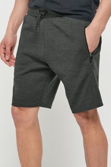 Charcoal Grey Jersey Shorts With Zip Pockets (M04650) | kr266