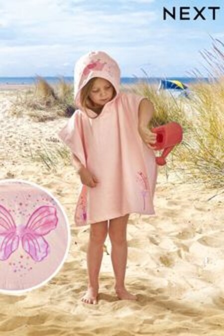 Pink Fairy Princess Childrens Beach Towelling Poncho Ages 3-5 (M04924) | $36